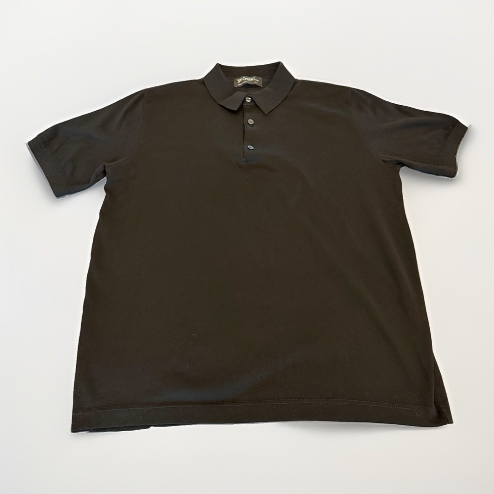 St Croix Mens Large Vintage Polo Shirt Black USA